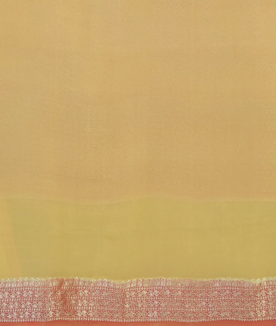 Yellow Banaras Georgette Silk Saree T4596733