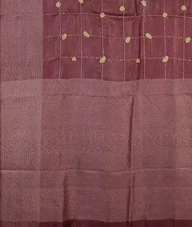 Purple Tussar Embroidery Saree T4631754