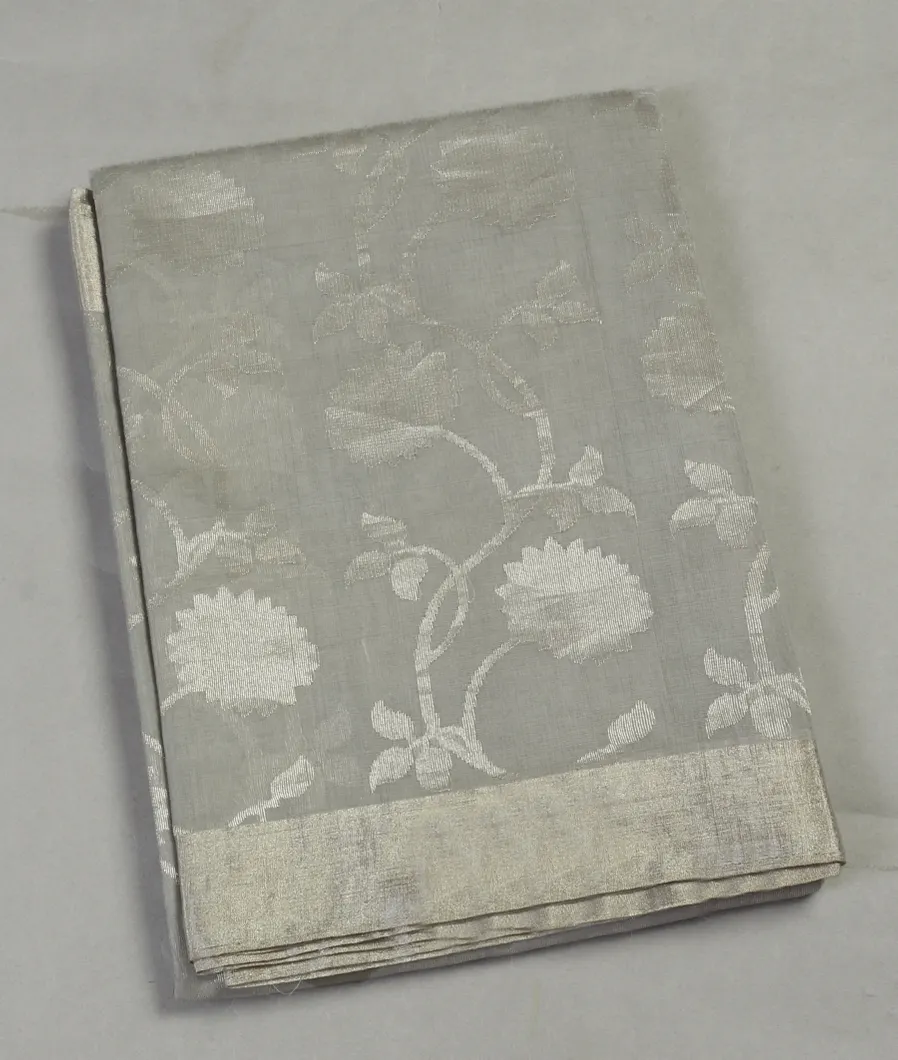 Grey Tussar Organza Saree T281200-image