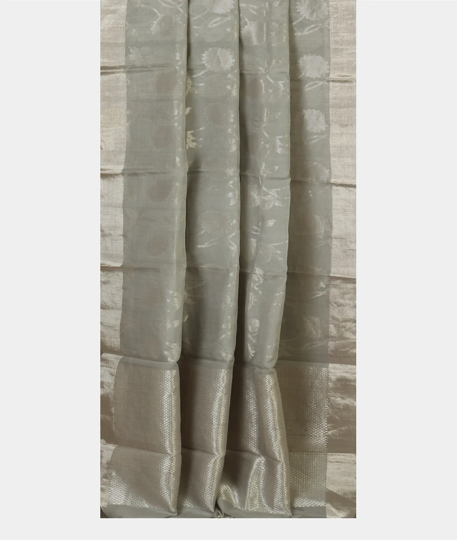 Grey Tussar Organza Saree T2812002