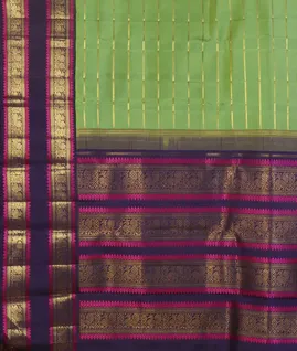 Green Handwoven Kanjivaram Silk Saree T4631344