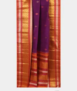 Purple Handwoven Kanjivaram Silk Saree T4536312