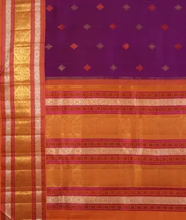 Purple Handwoven Kanjivaram Silk Saree T4536314