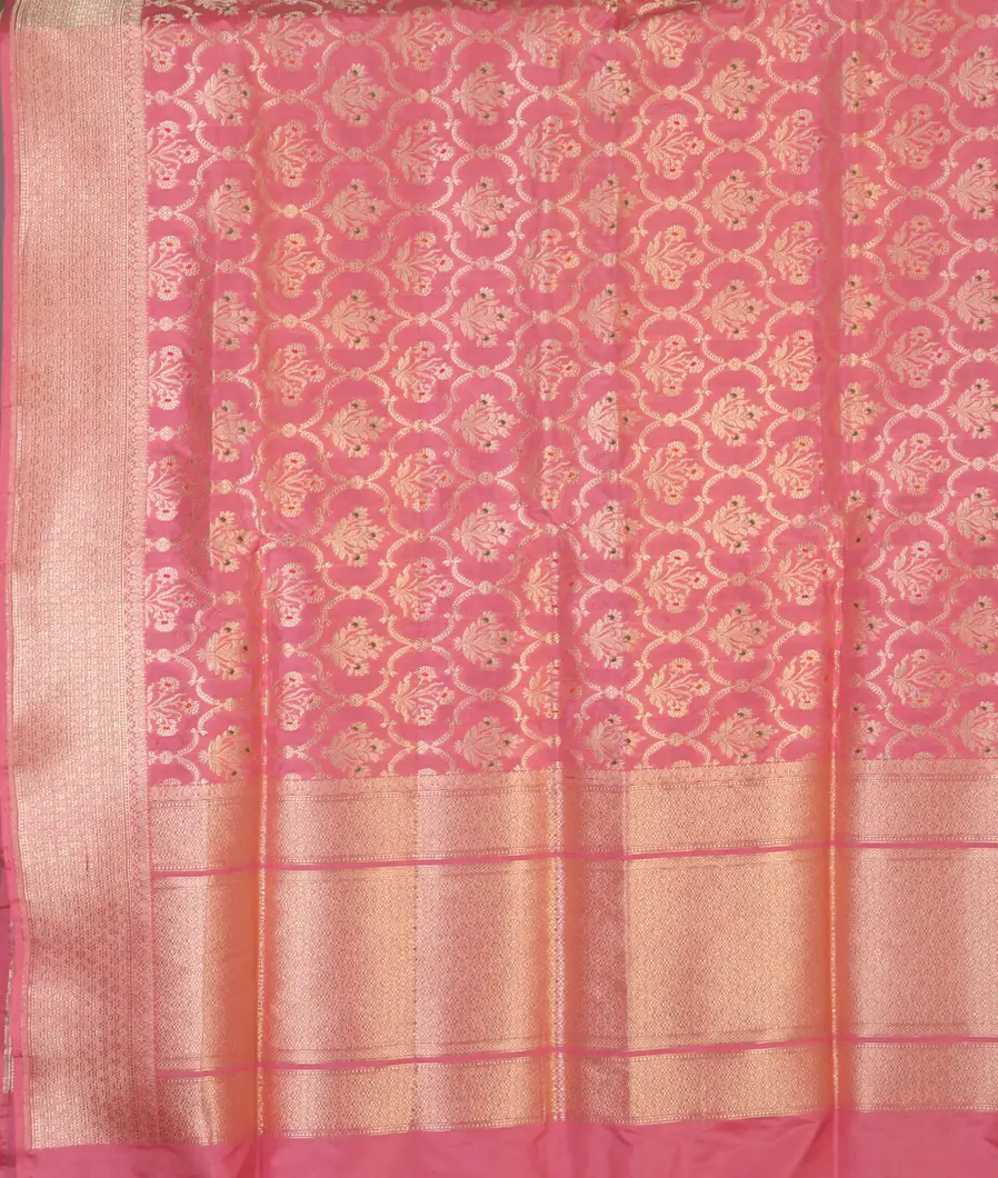 Pink Banaras Silk Saree T4596674