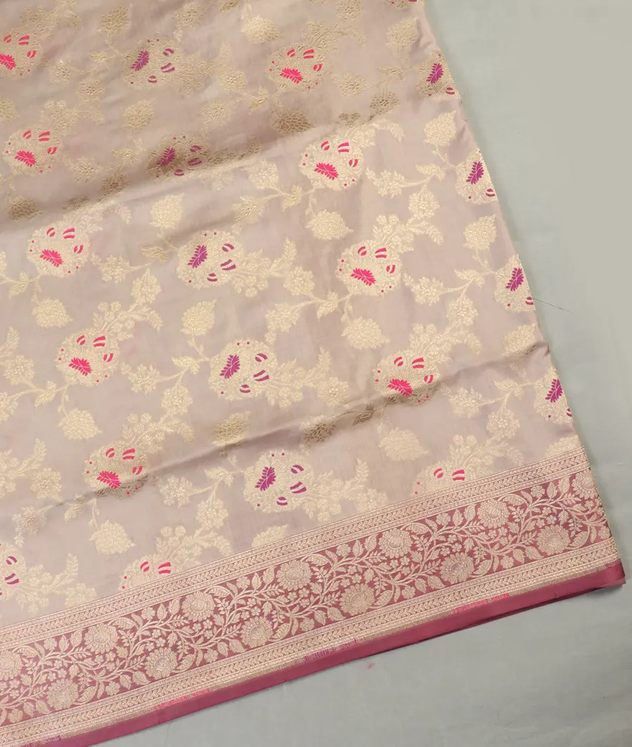 Beige Banaras Silk Saree T460689-image