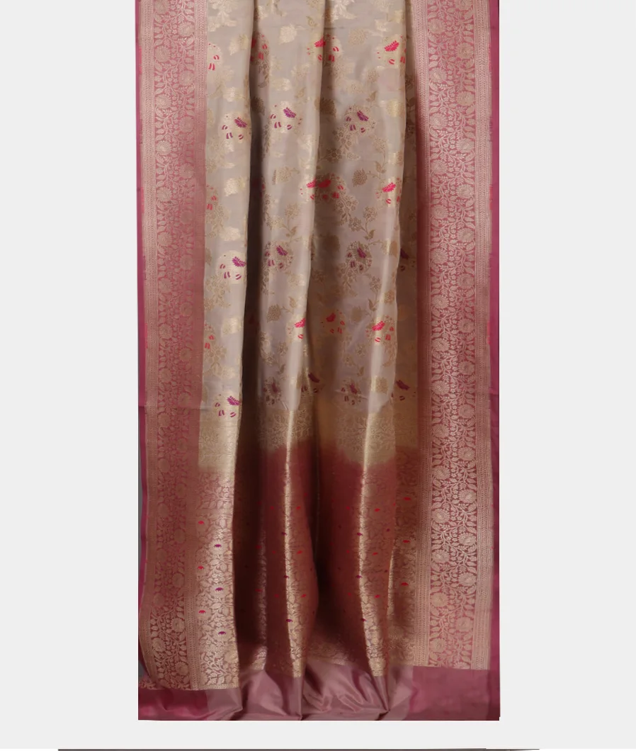 Beige Banaras Silk Saree T4606892