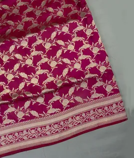 Purple Pink Banaras Silk Saree T427141 -11