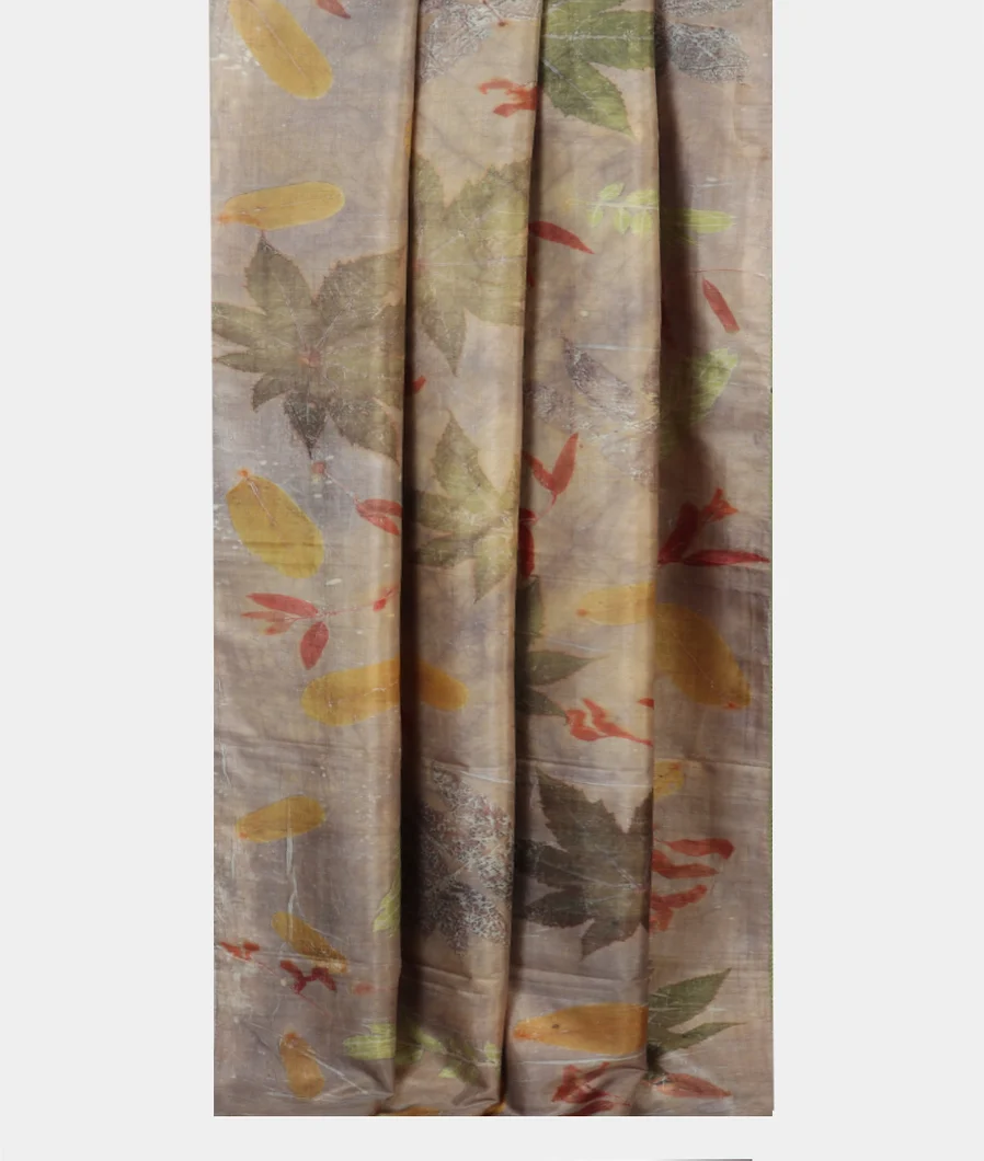 Grey Tussar Printed Saree T4522732