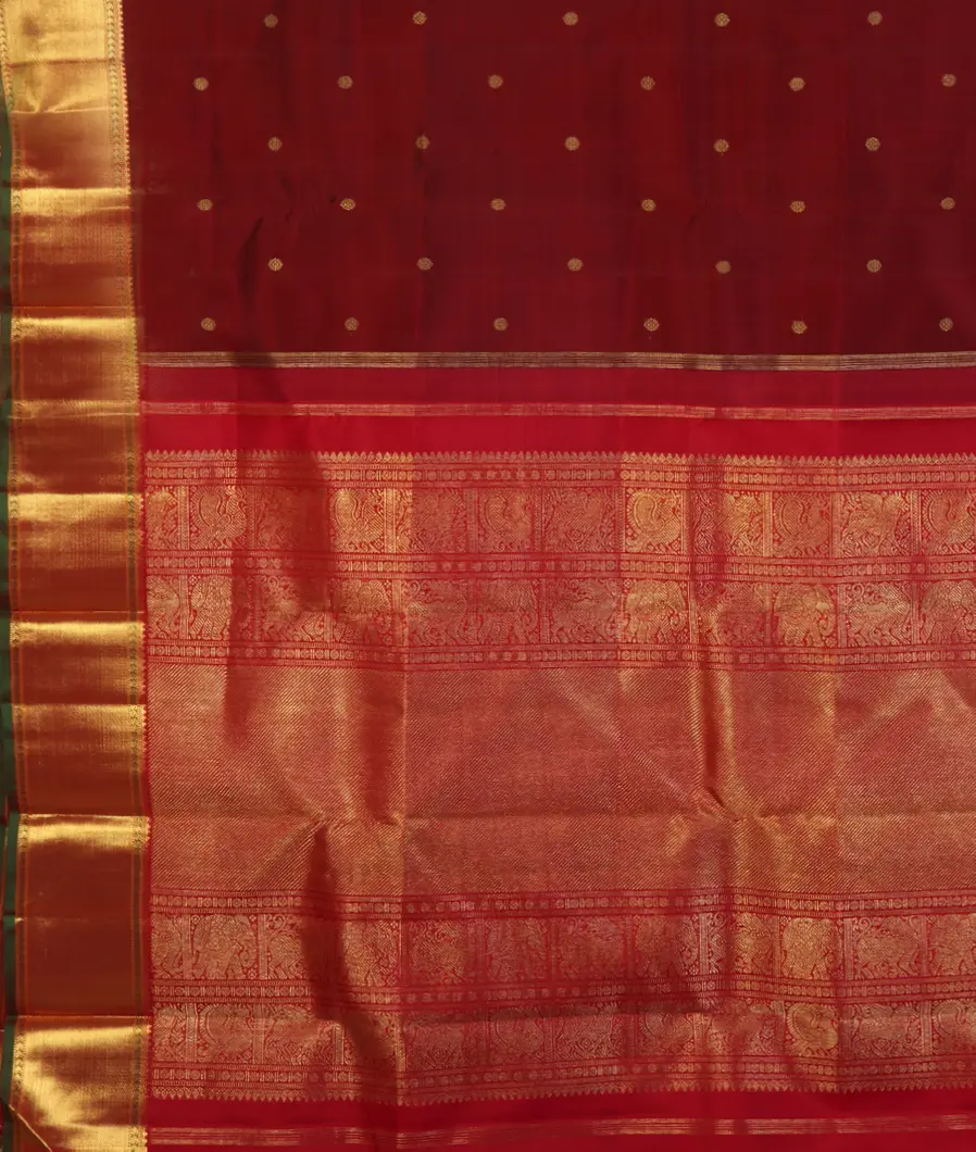 Maroon Handwoven Kanjivaram Silk Saree T4503364