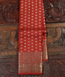 Red Handwoven Kanjivaram Silk Saree T4540641