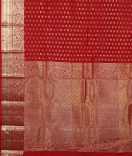 Red Handwoven Kanjivaram Silk Saree T4540644