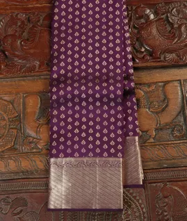 Purple Handwoven Kanjivaram Silk Saree T4334141