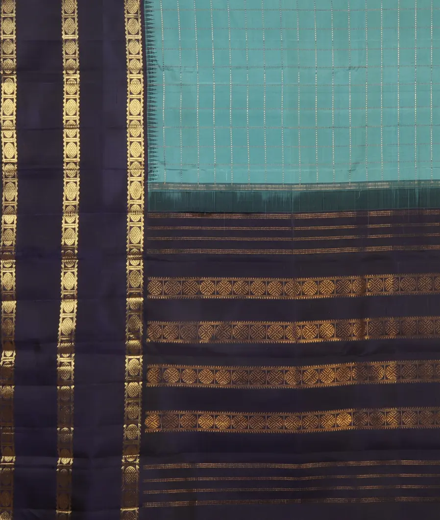 Blue Handwoven Kanjivaram Silk Saree T4601994