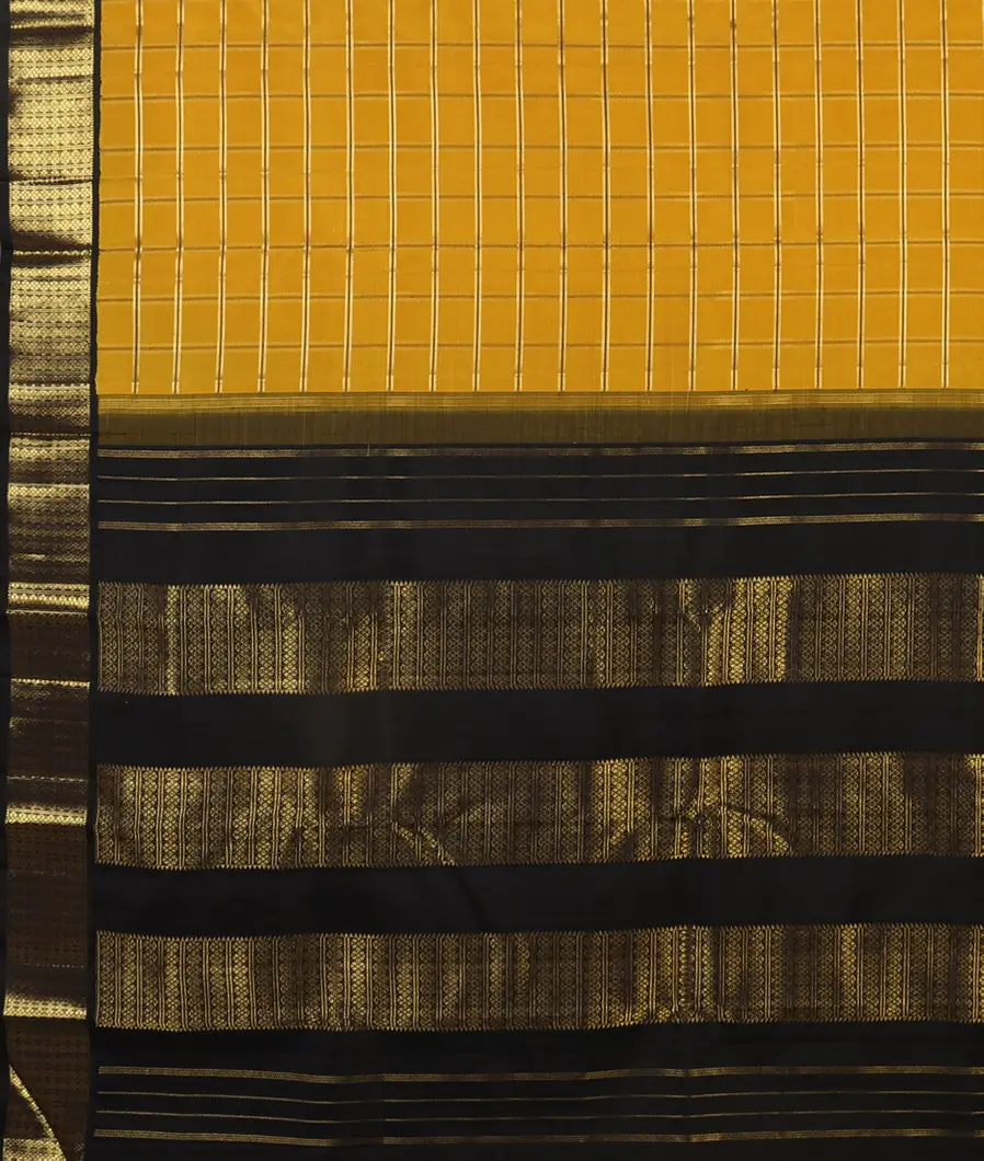 Yellow Handwoven Kanjivaram Silk Saree T4131634