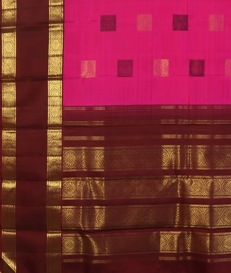 Pink Handwoven Kanjivaram Silk Saree T4525694