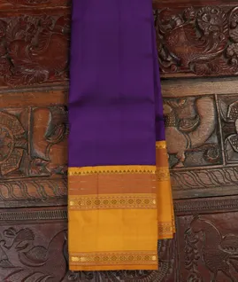 Purple Handwoven Kanjivaram Silk Saree T4637481