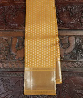 Yellow Handwoven Kanjivaram Silk Saree T4349341