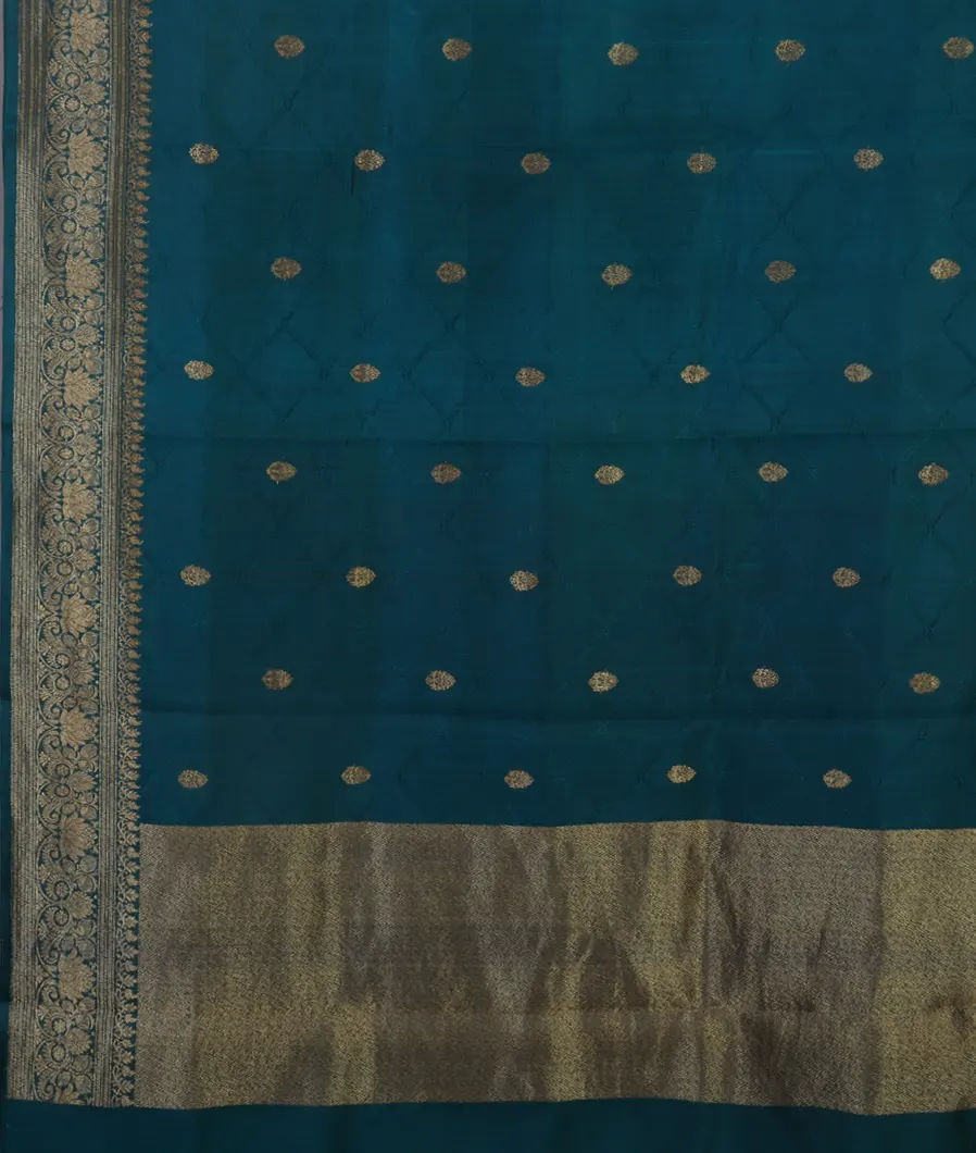 Blue Banaras Tussar Saree T4643494