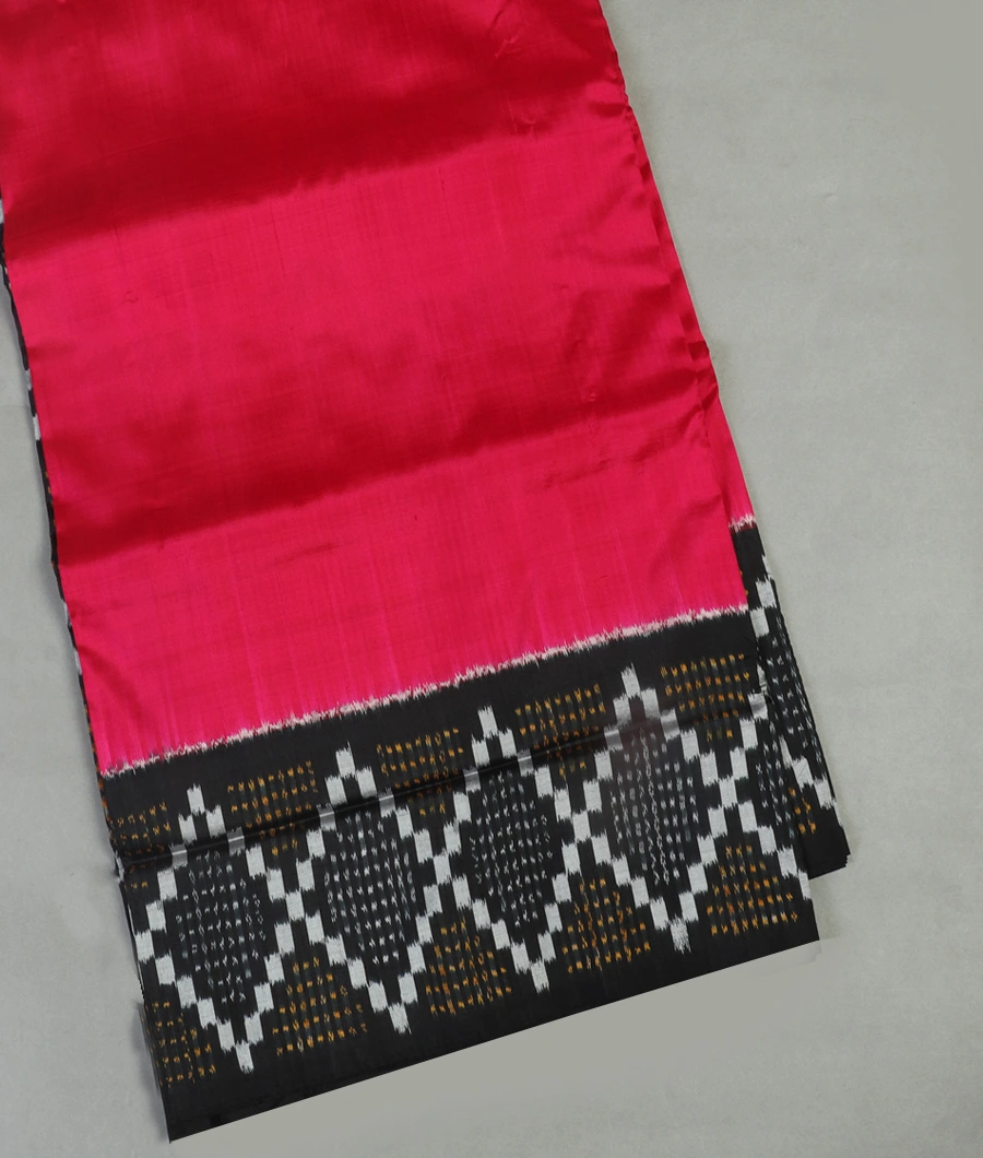 Magenta Ikat Silk Saree T418899-image