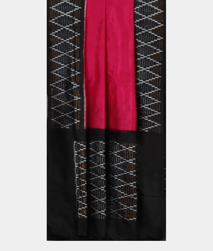 Magenta Ikat Silk Saree  T4188992