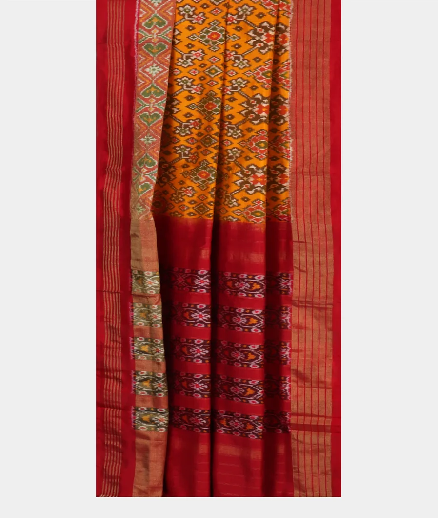 Mustard Yellow IKat Silk Saree T4193422
