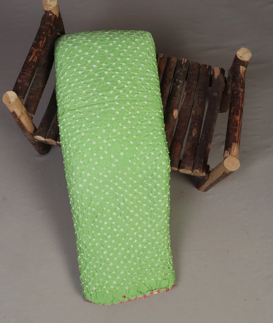 Green Bandhani Gajji Silk Saree T456754-image