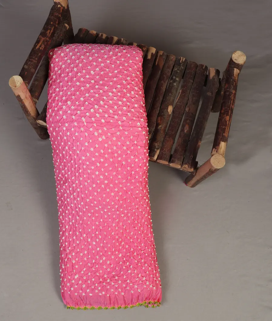 Pink Bandhani Gajji Silk Saree T456764-image