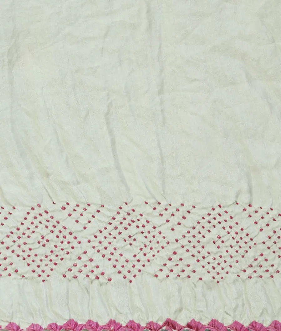 Grey Bandhani Gajji Silk Saree T4567563