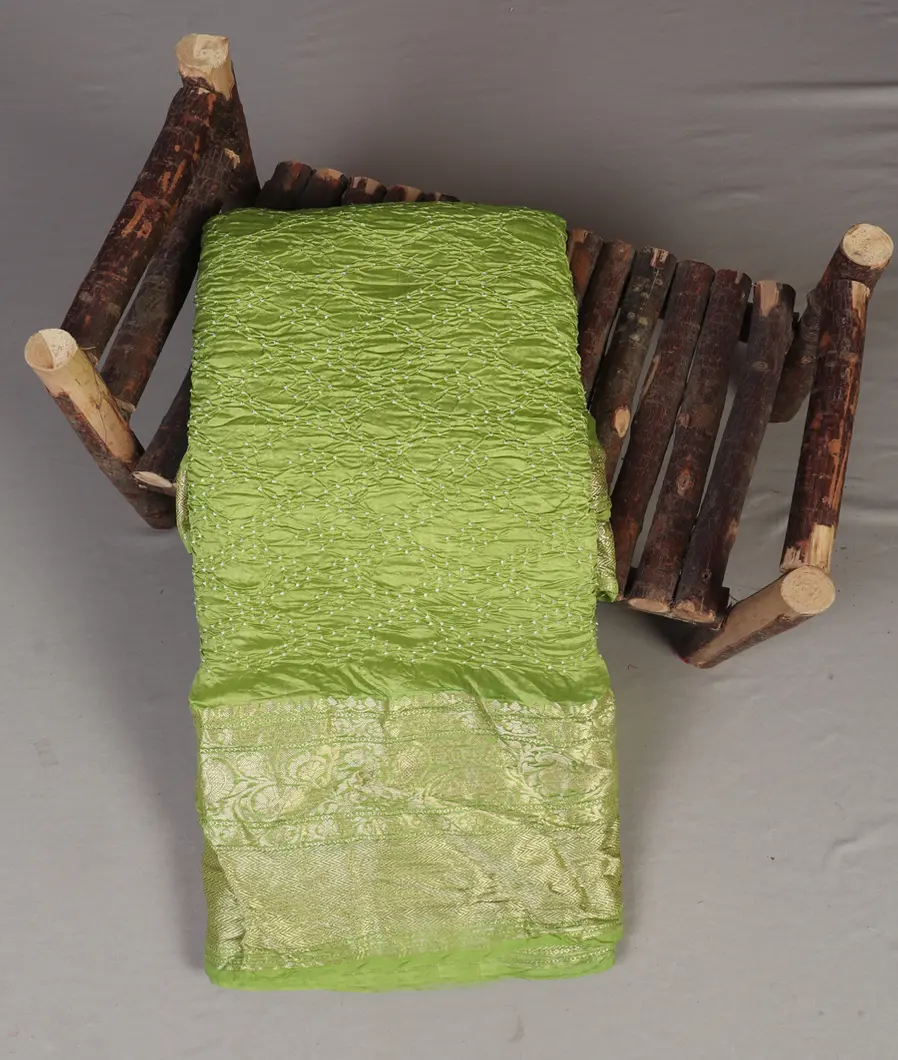 Light Green Bandhani Chaniya Silk Saree T465051-image