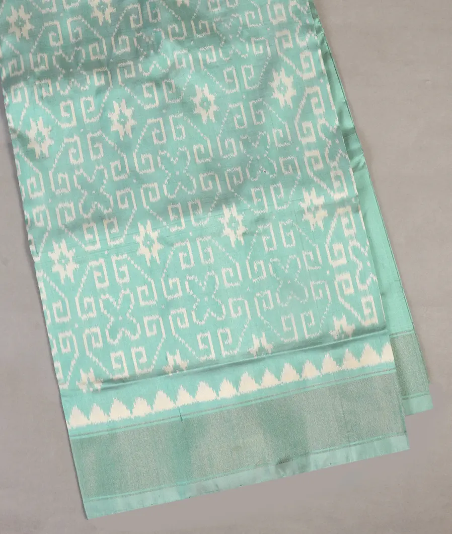 Light Blue IKat Silk Saree T464816-image