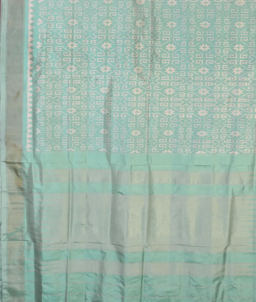 Light Blue IKat Silk Saree T4648164