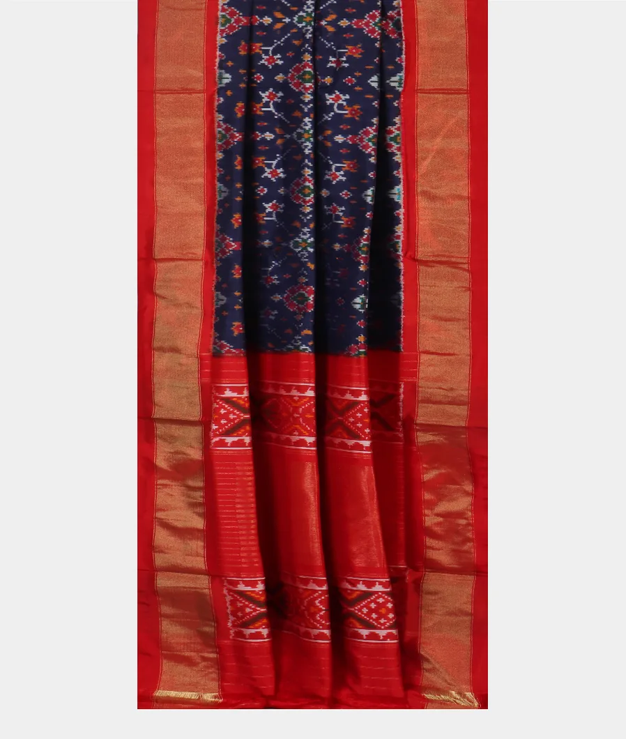 Blue IKat Silk Saree T4193322