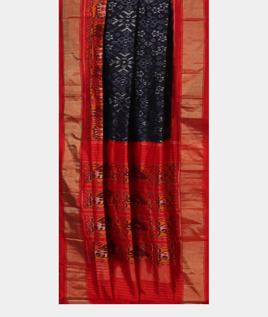 Blue  IKat Silk Saree T4649662
