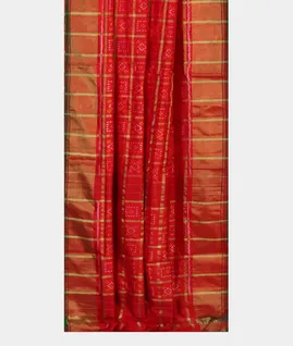 Red IKat Silk Saree T3582372
