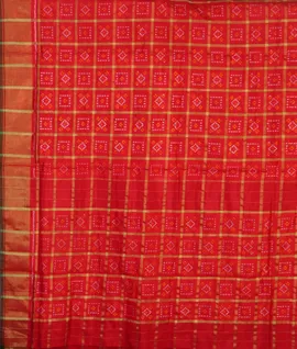 Red IKat Silk Saree T3582374