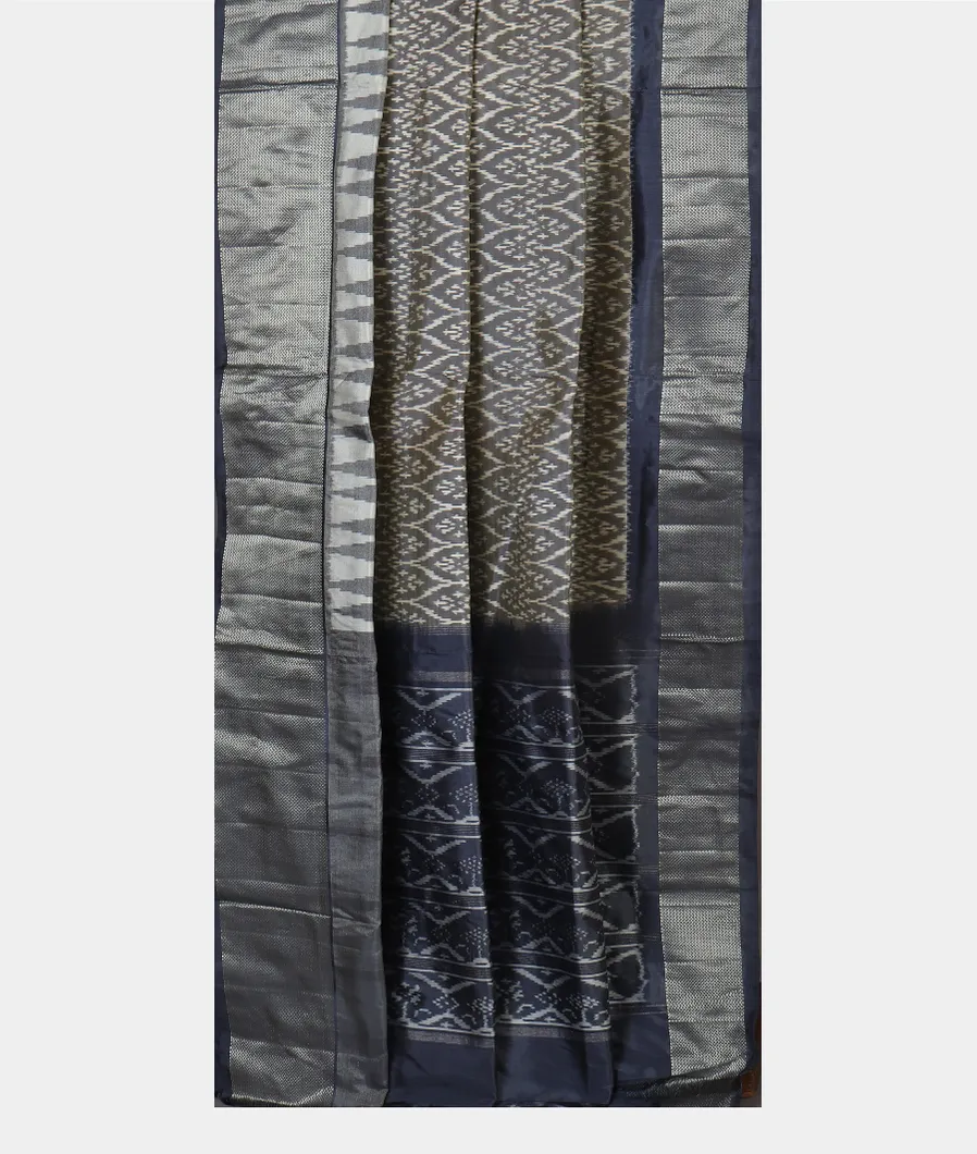 Grey IKat Silk Saree T4649222