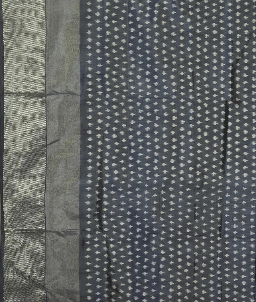 Grey IKat Silk Saree T4649223