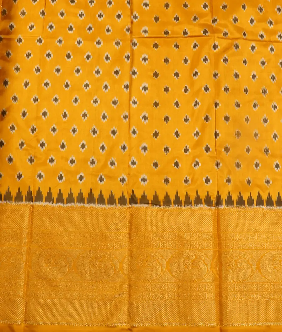 Grey Ikat Silk Saree T4649453