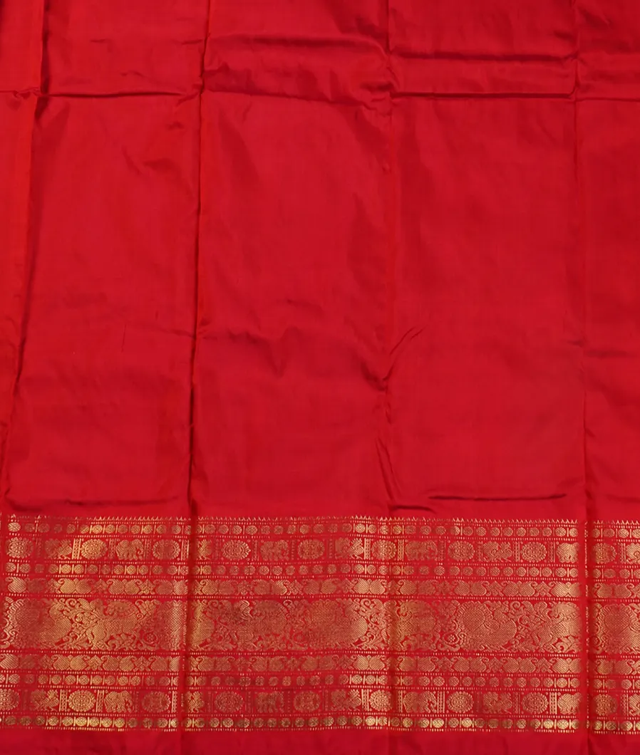 Peacock Blue Ikat Silk Saree T4649773