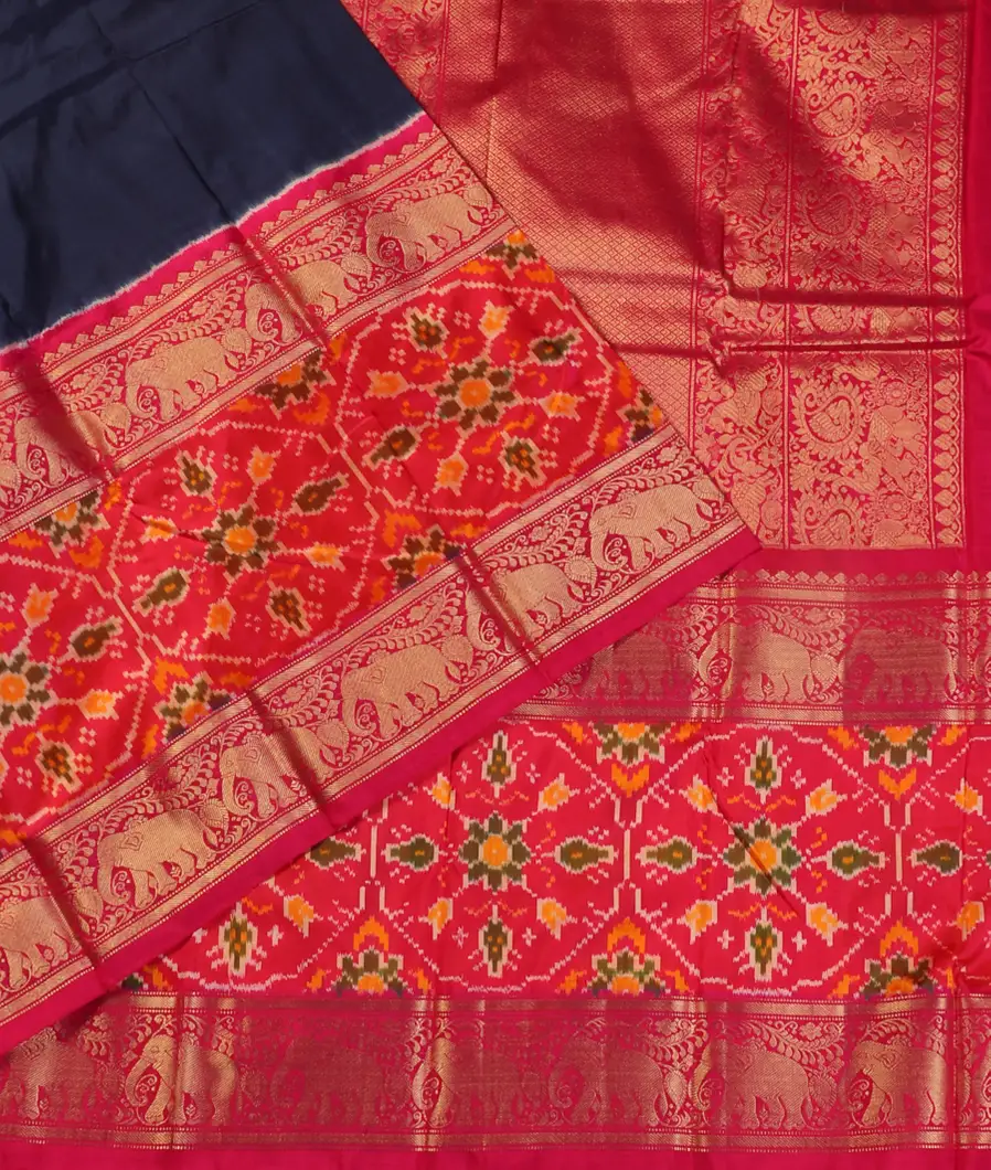 Blue Ikat Silk Saree T4649742