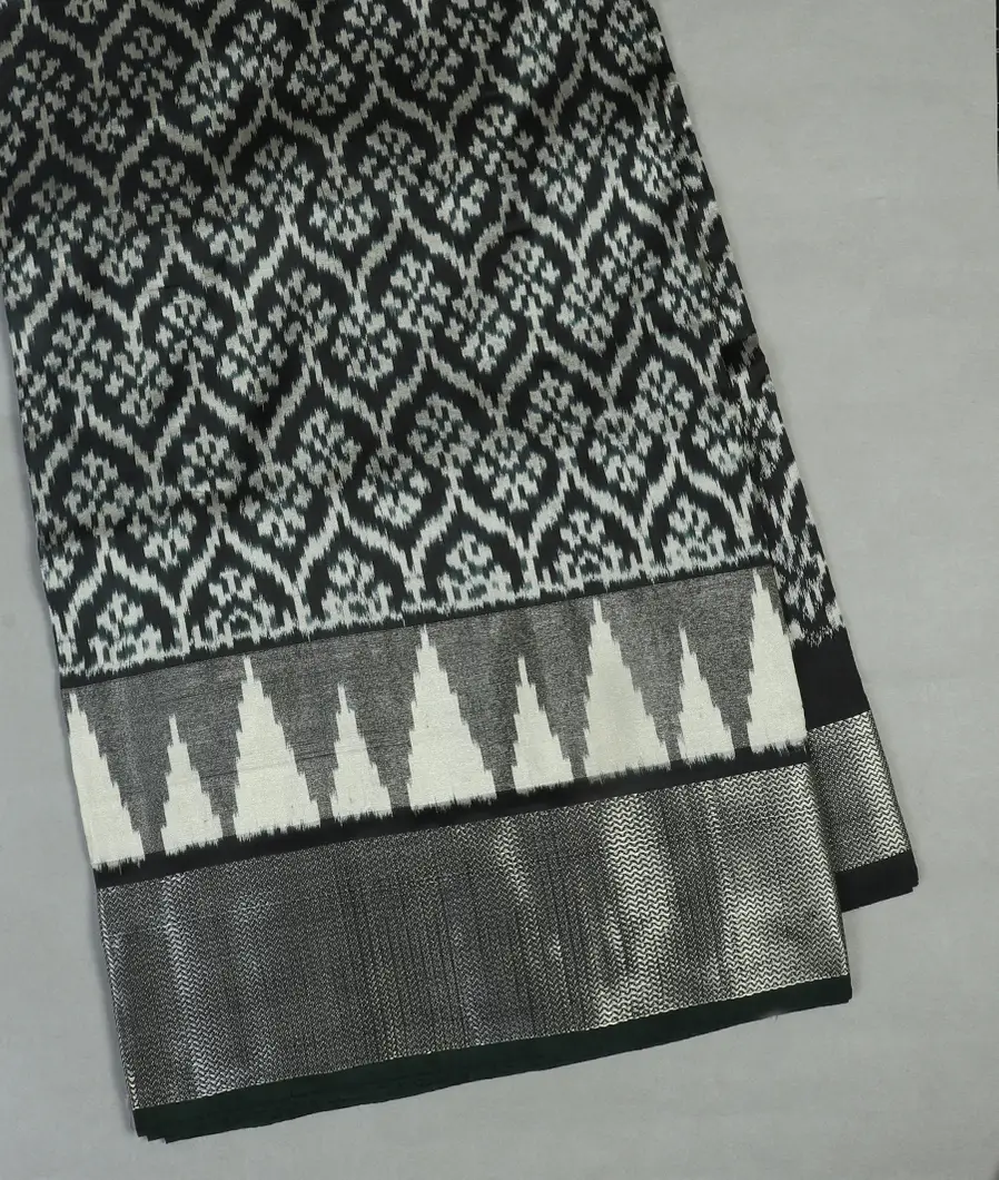 Black IKat Silk Saree T464935-image