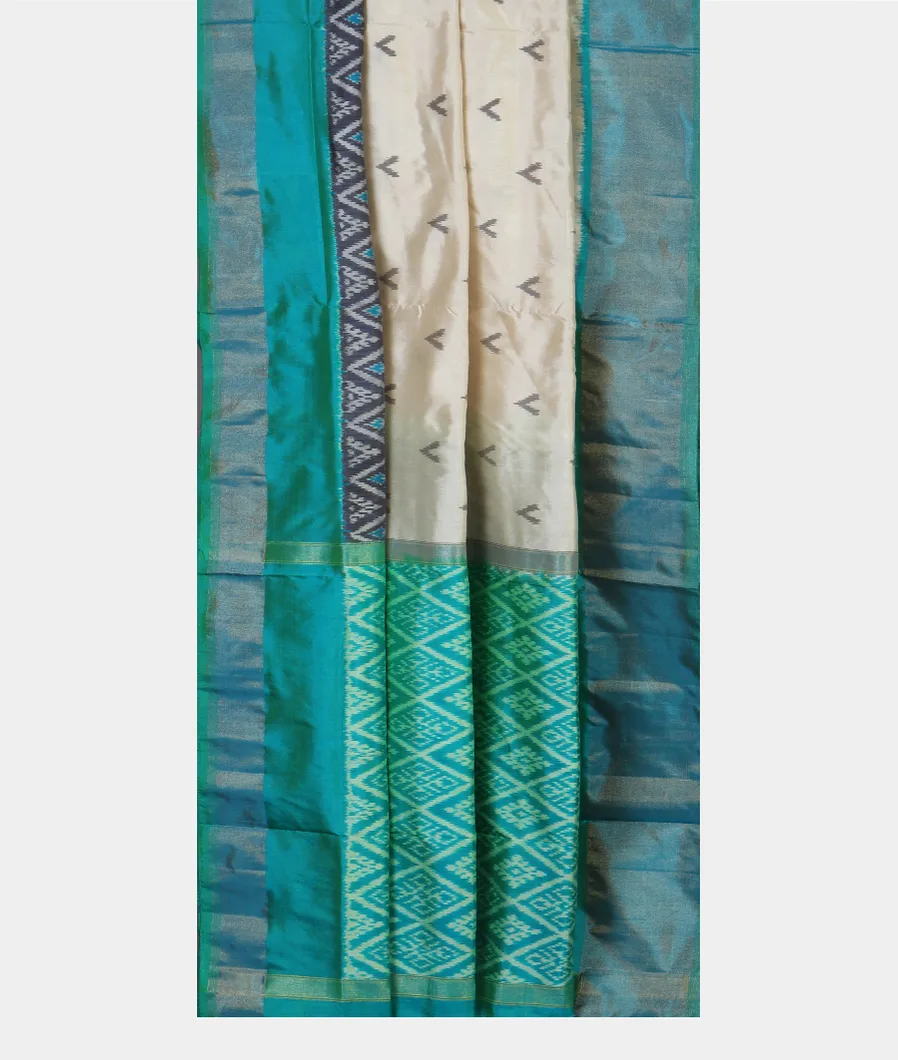 Beige IKat Silk Saree T4649062