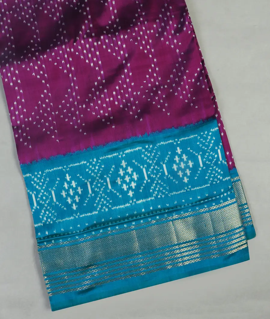 Purple IKat Silk Saree T464913-image