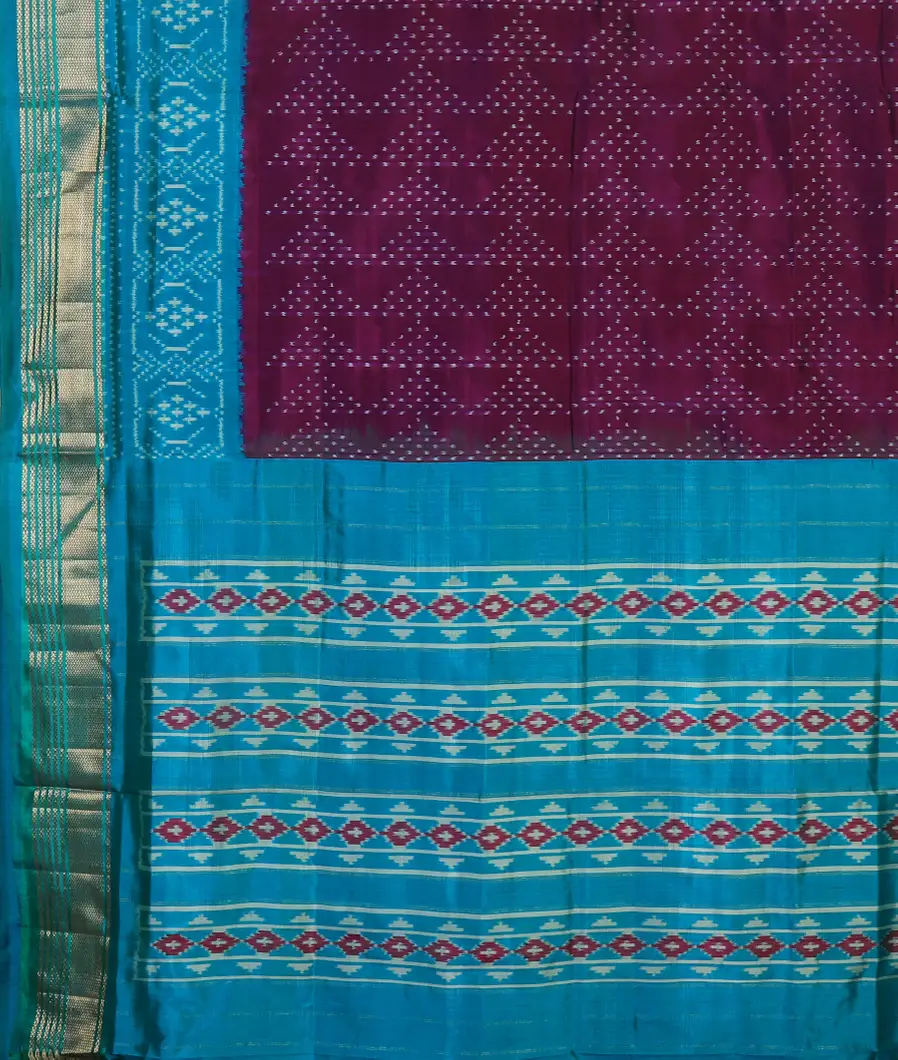 Purple IKat Silk Saree T4649134