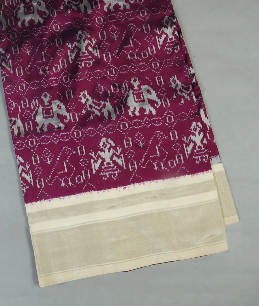 Purple IKat Silk Saree T464920-image