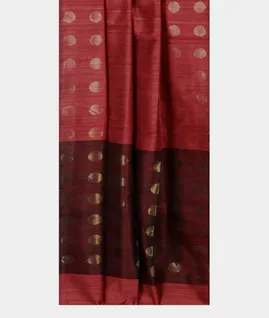 Red Handwoven Tussar Saree T4639172
