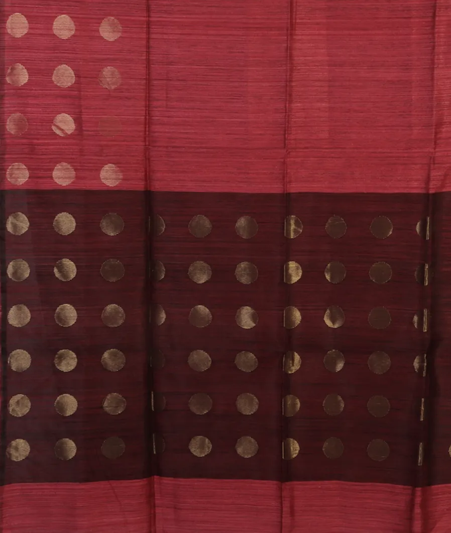 Red Handwoven Tussar Saree T4639174