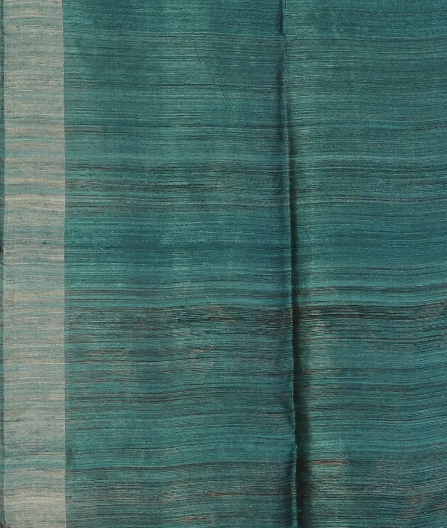 Blue Handwoven Tussar Saree T4639283