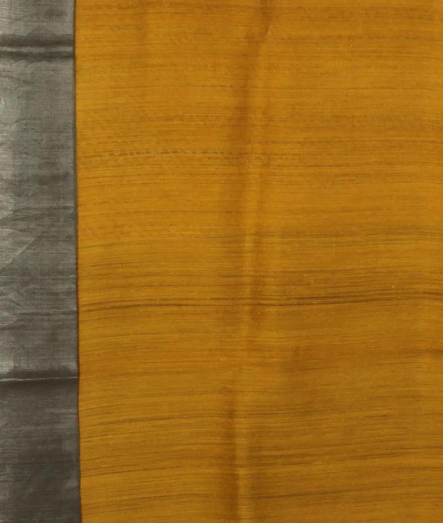 Yellow Tussar Printed Saree T4048303