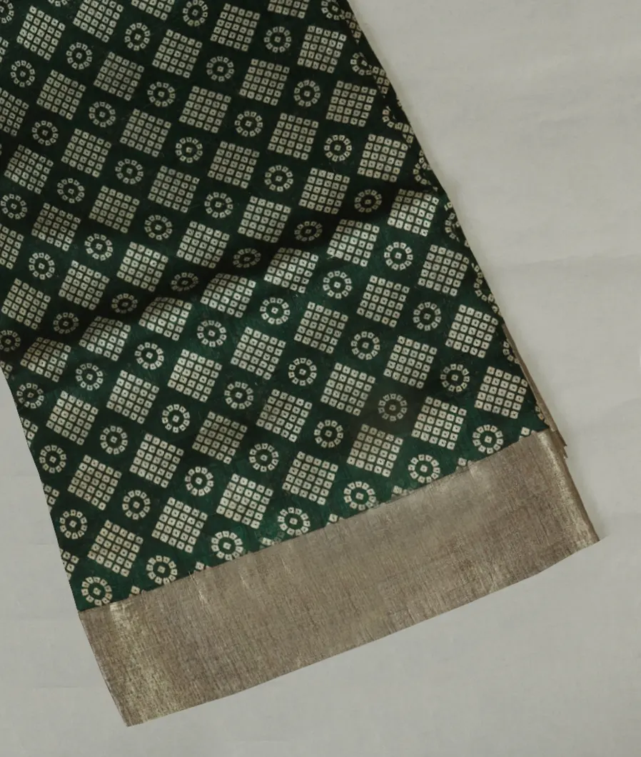 Green Tussar Printed Saree T451815-image